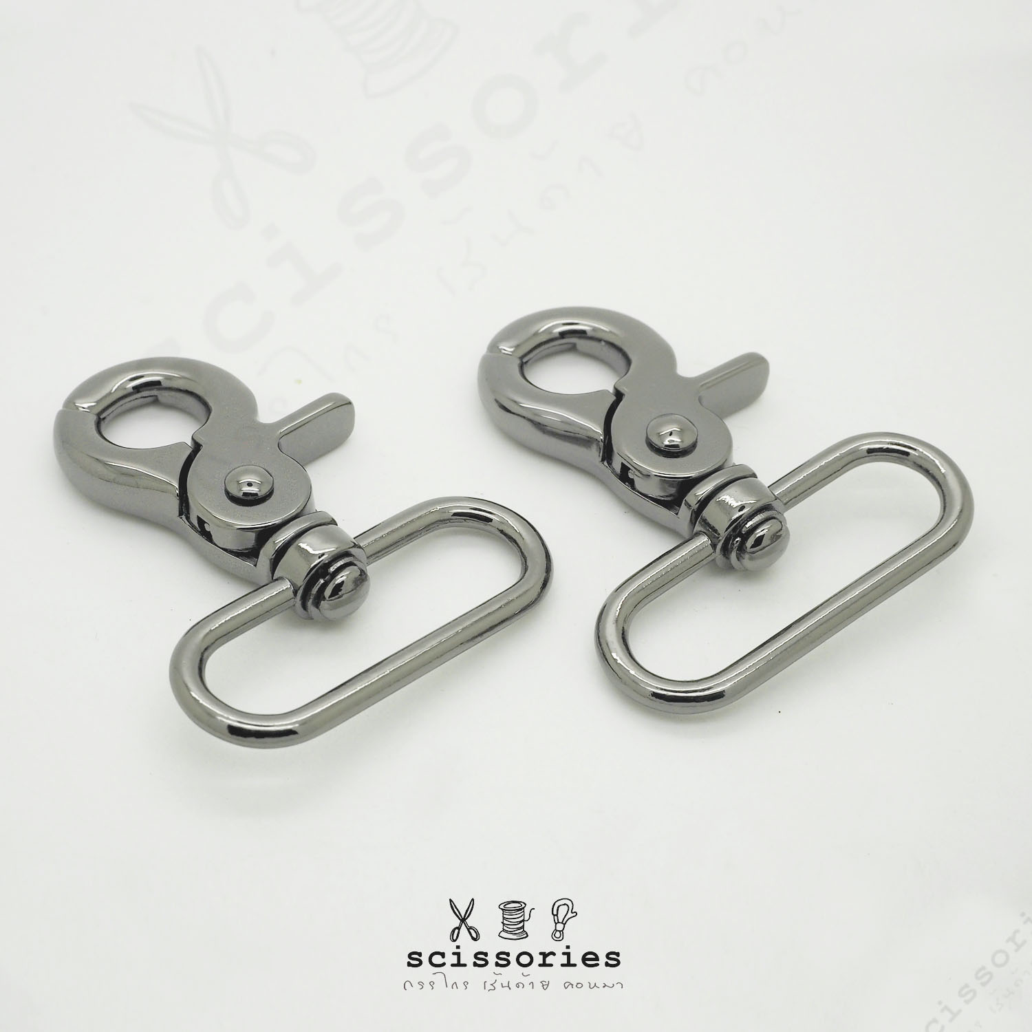 คอหมา 1.5" สีดำเมทาลิค/2 ตัว