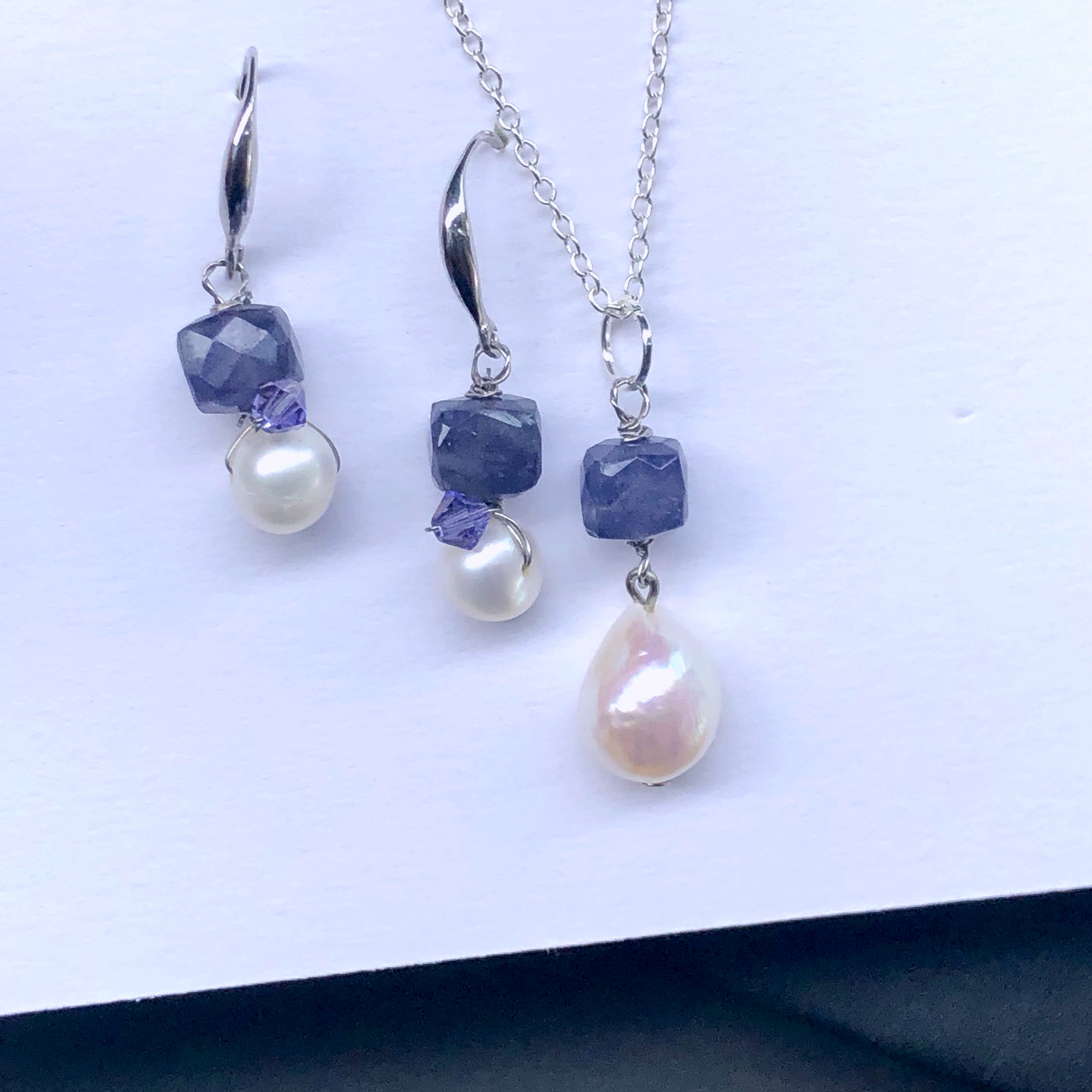 ชุดเครื่องประดับเงินแท้ 92.5 ประดับหินแท้ Iolite Jewelry Set (Reduce Debt)