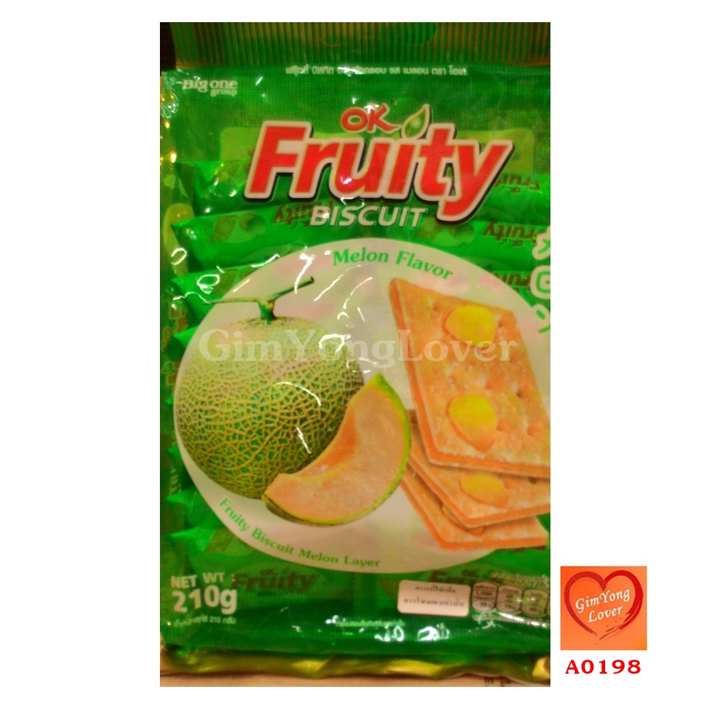 OK FRUITY บิสกิตรสเมล่อน (OK Fruity Biscuit Melon Flavor)