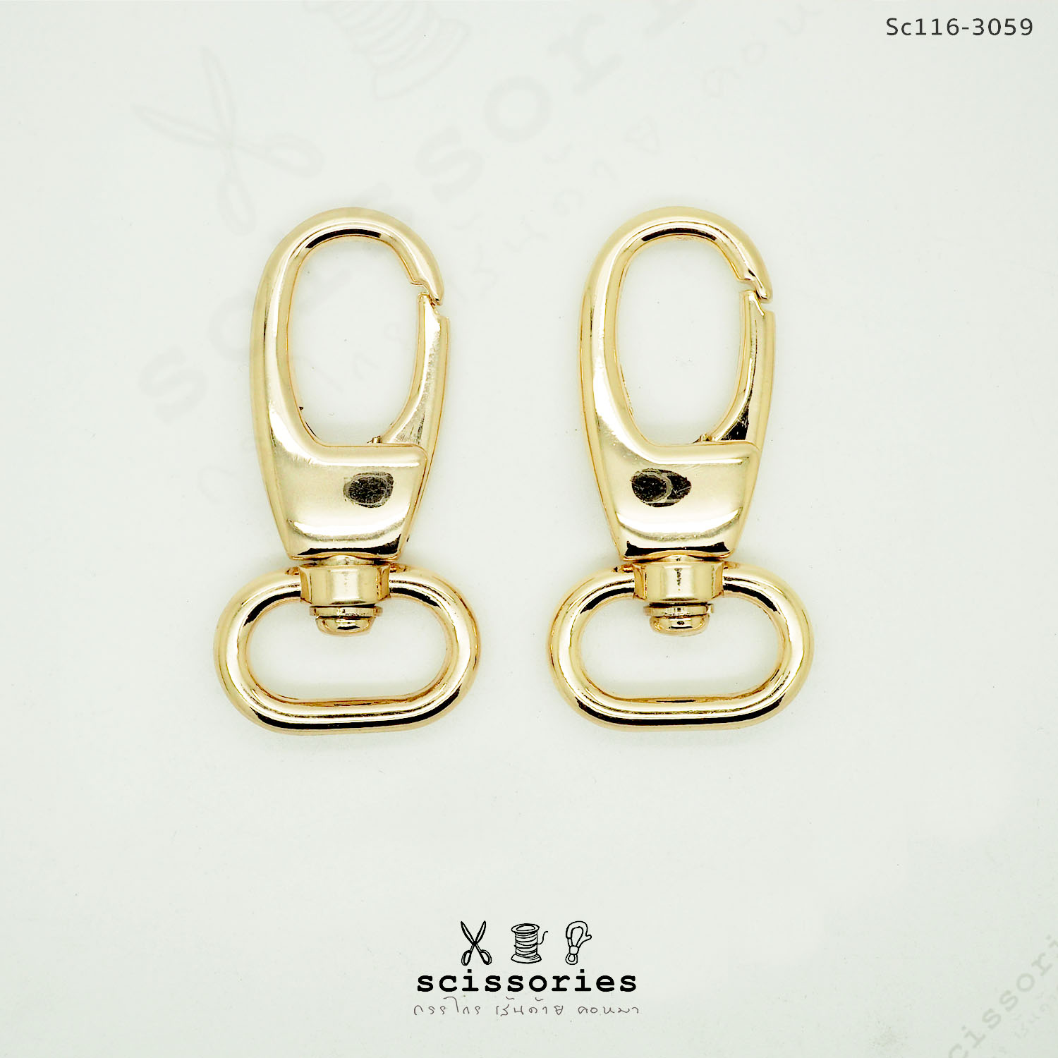 คอหมาเกี่ยว 2 cm สีทอง/2 ตัว ทรงก้ามปู