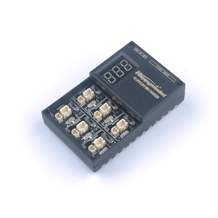 ที่ชาร์จ 1S 6 ช่อง 1S LI-po HV 6in1 Charger 3.7V 3.8V 1S06 RC Battery 6-way Digital Display 4.35v PH2.0 Plug Happymodel