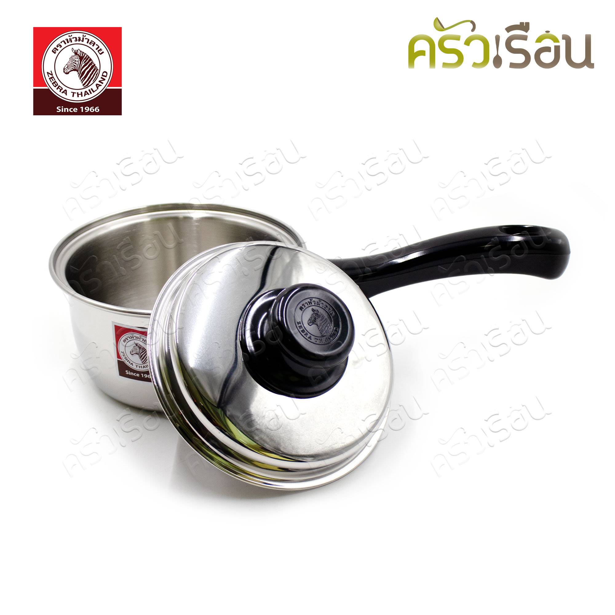 ZEBRA หม้อด้าม มีฝา Carry 14 ซม. ความจุ 1.1 ลิตร ตราหัวม้าลาย 166371 หม้ออุ่น หม้อต้ม หม้อหาง หม้อม้าลาย หม้อ