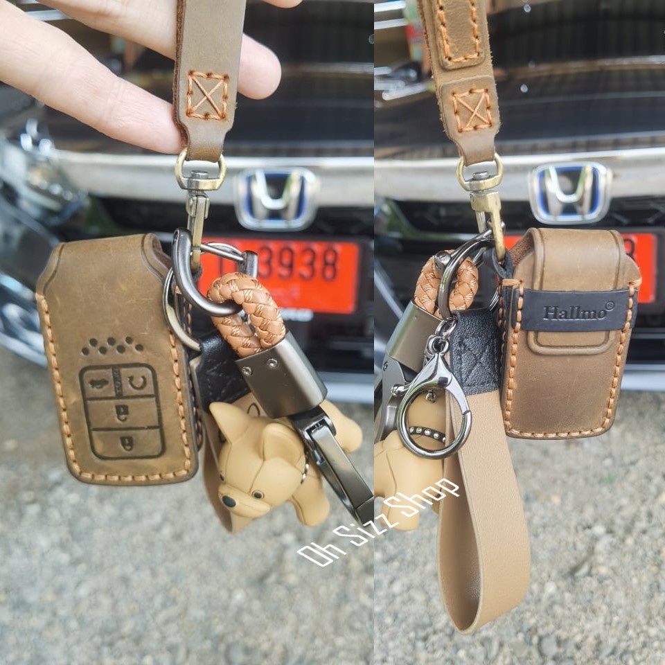 เคสรีโมทรถ Honda Smart Key Gen10 งานหนังม้า พรีเมียมเกรด Premium Grade Hallmo ทรงคลาสสิค (Horse Leather Key Case Key Sets ; Model ACCORD, CR-V, CIVIC, CIVIC HATCHBACK, CITY ปุ่มสมาร์ทคีย์ Smart Key 10 Generation