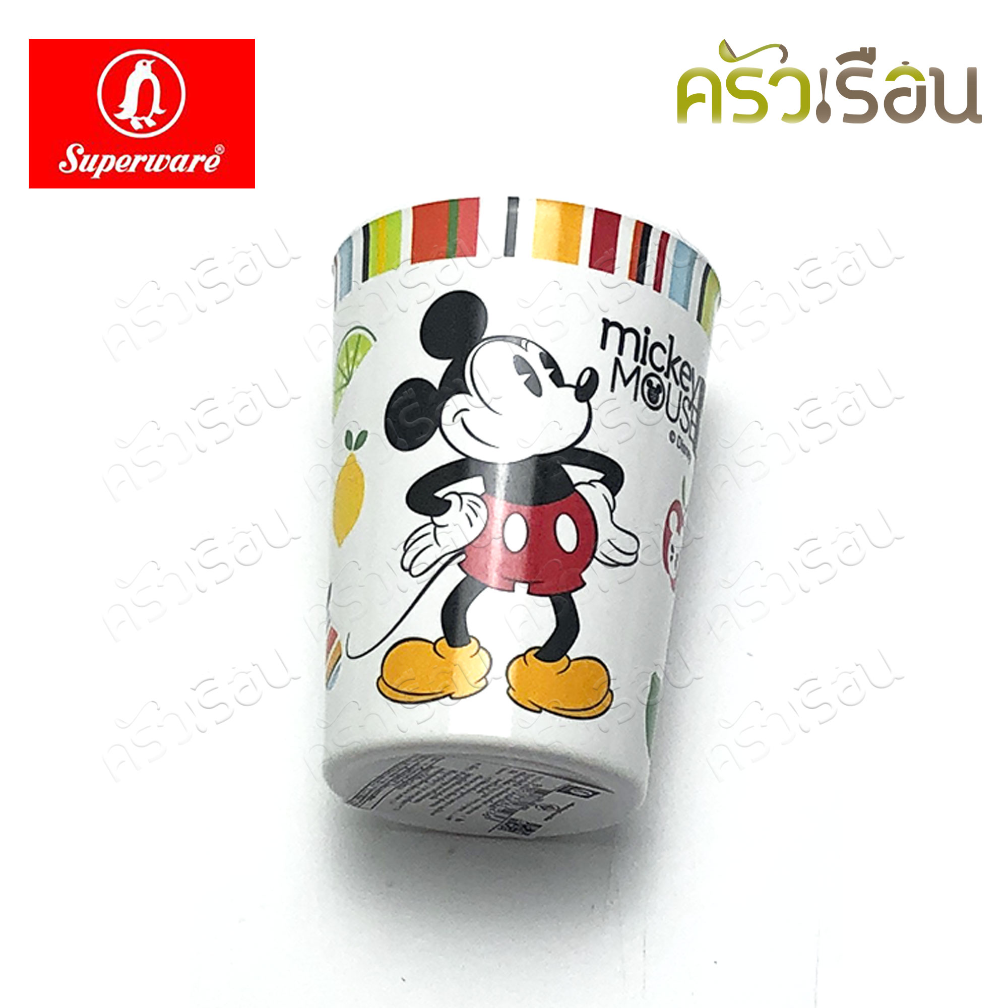 Superware ลาย Mickey Summer Fun มิกกี้ ซัมเมอร์ฟัน [ ราคาต่อชิ้น ] จาน หรือ ชาม หรือ ช้อนส้อม หรือ แก้วน้ำ เมลามีน