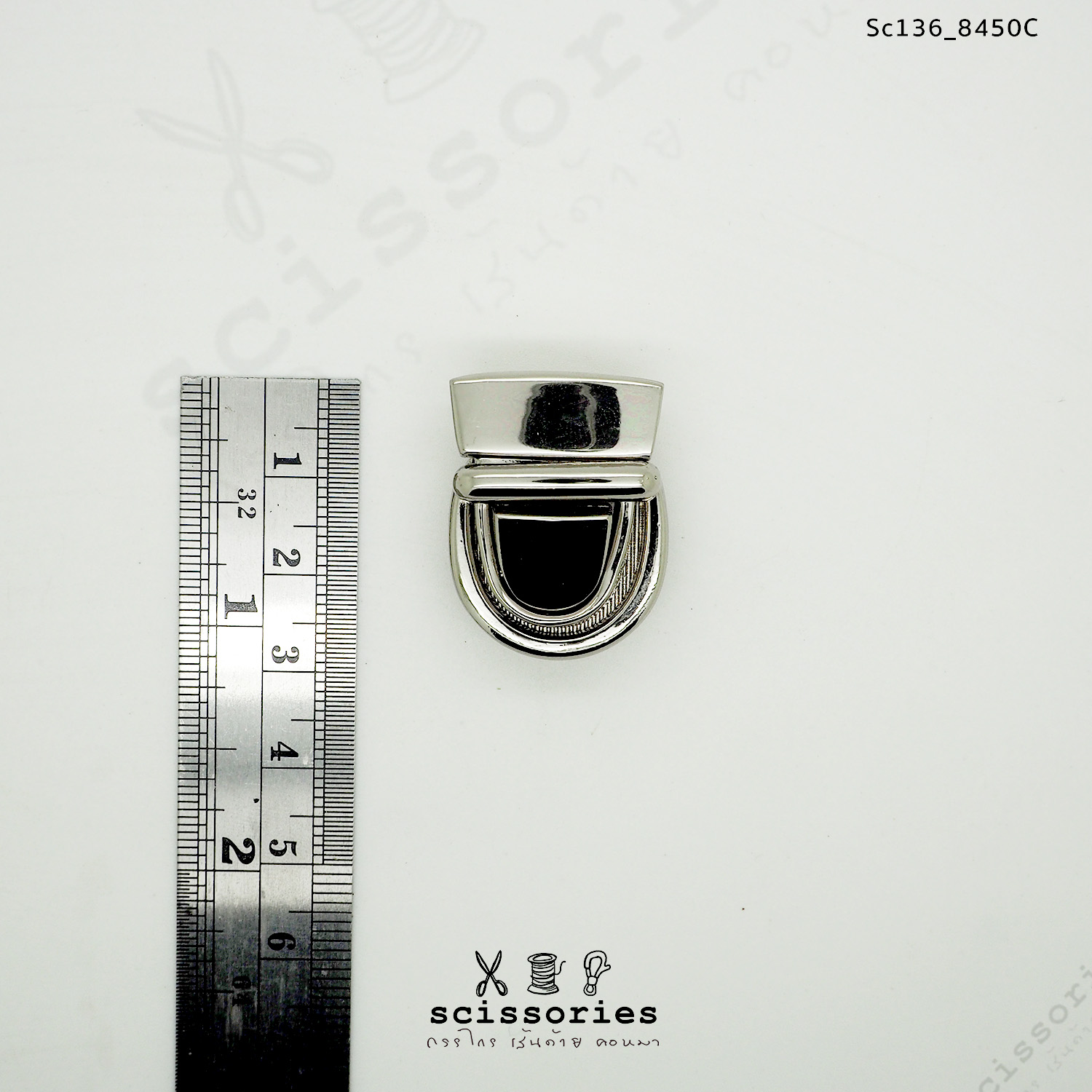 ตัวล็อคกระเป๋า 1ตัว สีเงิน