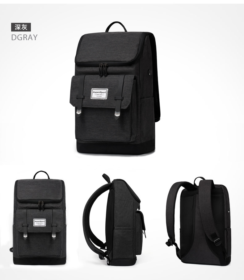 AspenSport Backpack Laptop กระเป๋าสะพายหลัง กระเป๋าโน๊ตบุ๊ค 14-16 นิ้ว กระเป๋าเดินทาง รุ่น AS-B79 ขนาด สีดำ
