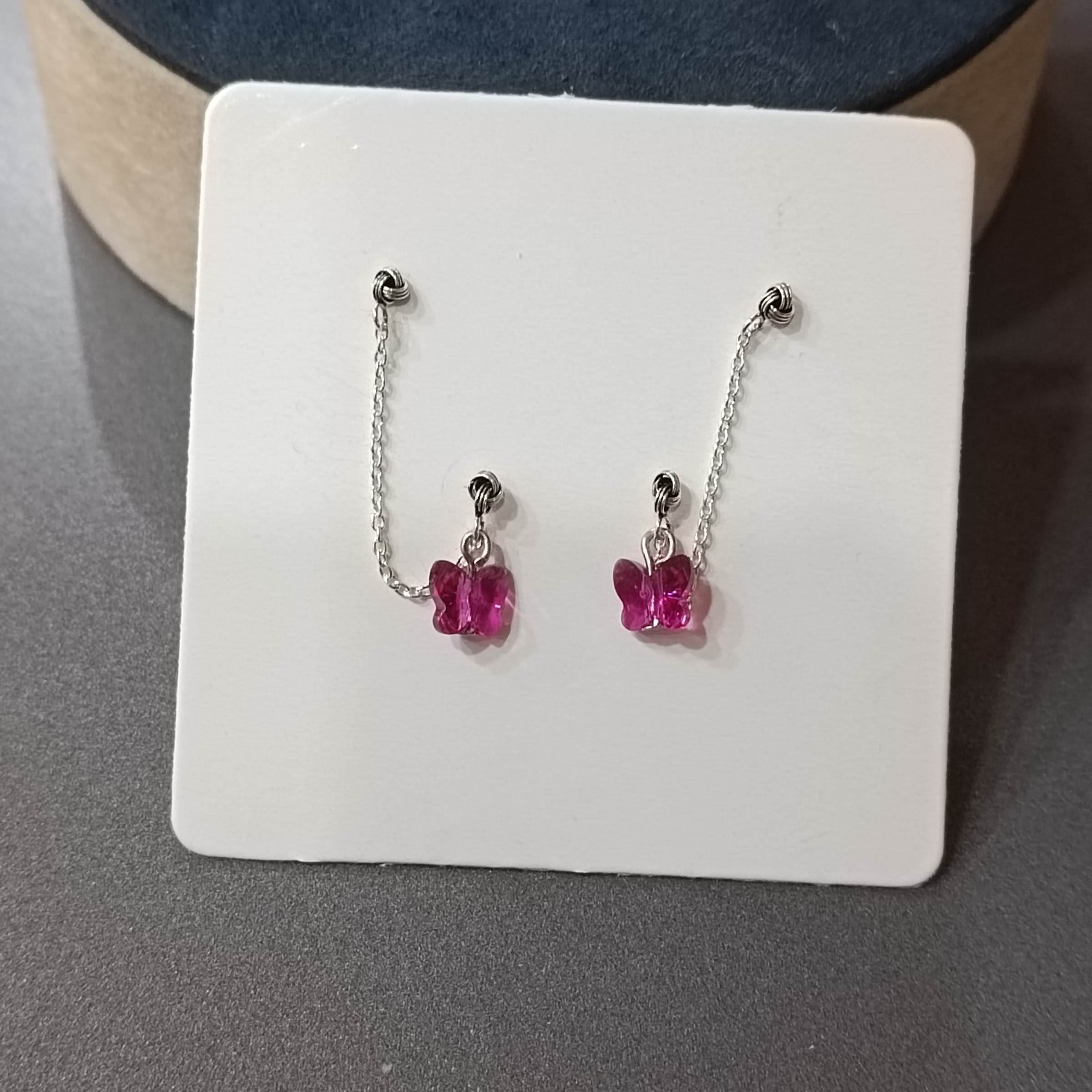 ต่างหูเงินแท้ 92.5 ประดับButterfly Crystal Sterling Silver Earring
