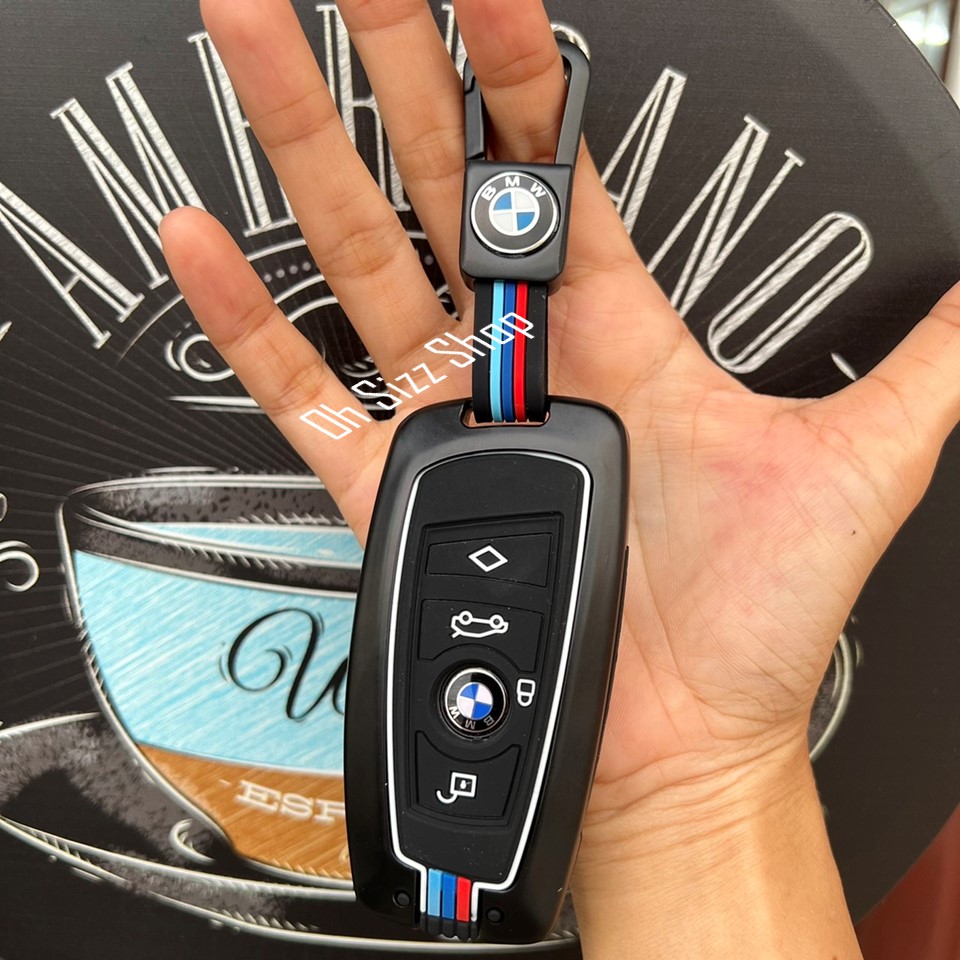 เคสโลหะรีโมทรถบีเอ็มดับเบิ้ลยู BMW 3 Series Full Package 2021 (Alloy Up Grade Luminescence 3D Silicone Push button Guard) Key Sets BMW 3 Series GT5 Series 7 Series Dual Key Cover