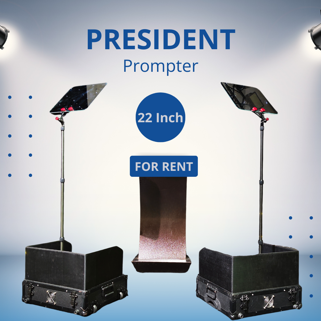 ให้เช่า 🏛️ President Prompter ขนาด 22 นิ้ว (ตั้งพื้น) สำหรับงานเวที 🗣️