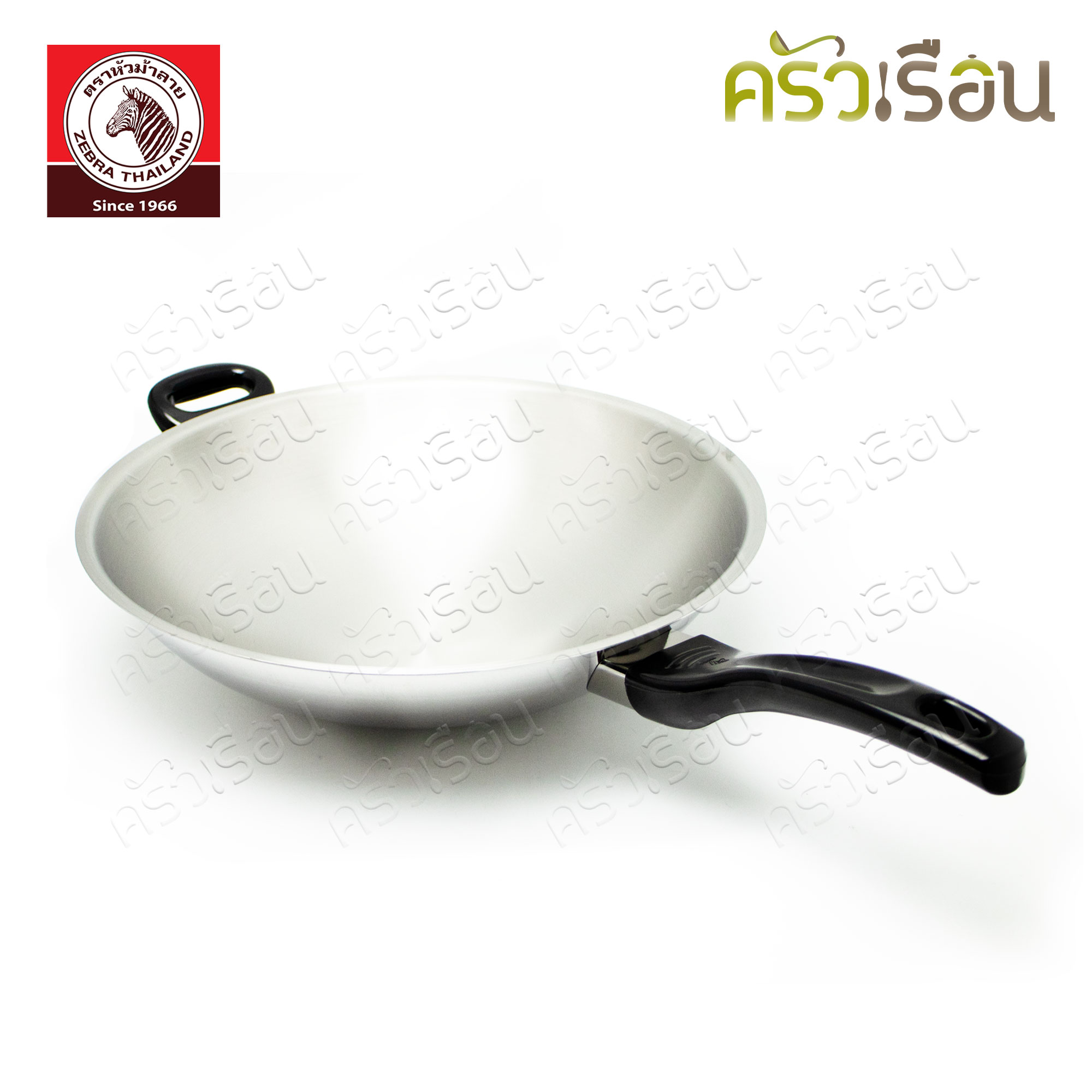 ZEBRA Chinese Wok 3 ply Bakelite handle, Vitalux, 34 cm. Ø 34 cm. L 60 cm. H 60 cm. Capacity 5 liters 176395