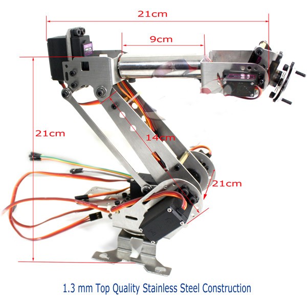 SNA900 6DOF robotic Arm stainless steel 6 Axis Clamp Rotating Mechanical for Arduino Raspberry
