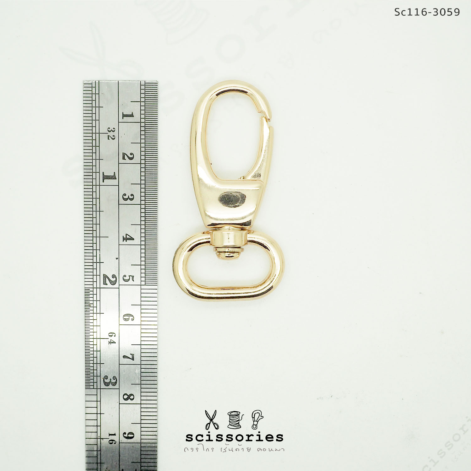 คอหมาเกี่ยว 2 cm สีทอง/2 ตัว ทรงก้ามปู