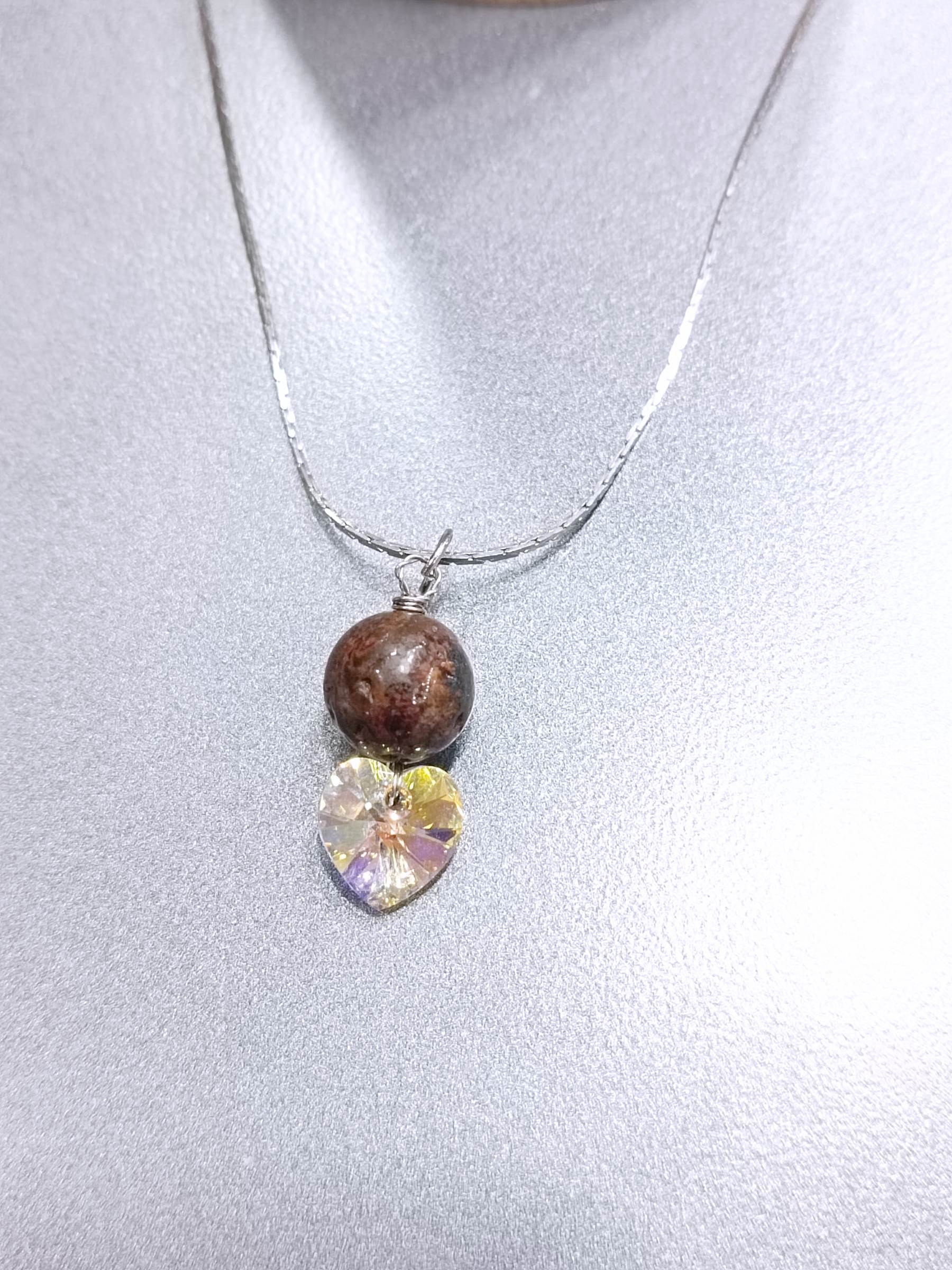 สร้อยคอ"Sweetheart" ปู่โสมเฝ้าทรัพย์ Pietersite Necklace (ชำระAura ดึงดูดโชค คุ้มครอง)