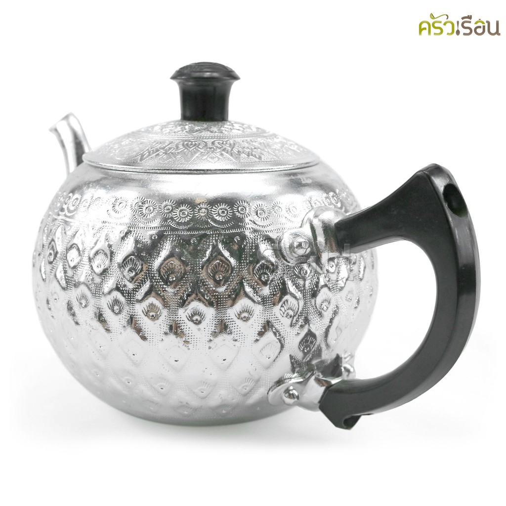 ตรากบ กาน้ำชาหูข้างอลูมิเนียมลายไทย 14 ซม.