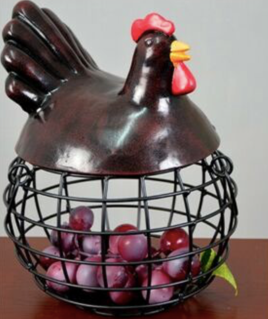 ตะกร้าใส่ไข่ ใส่ผักผลไม้ ลายแม่ไก่ตัวอ้วน