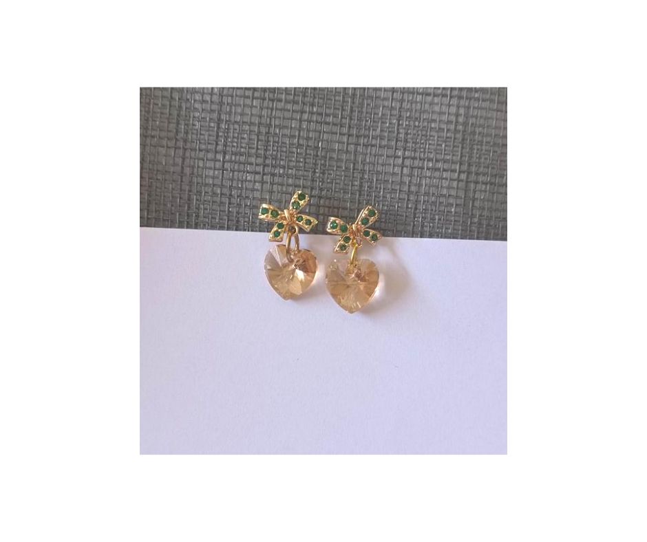 ต่างหู "14k" Sweetheart Crystal Earring