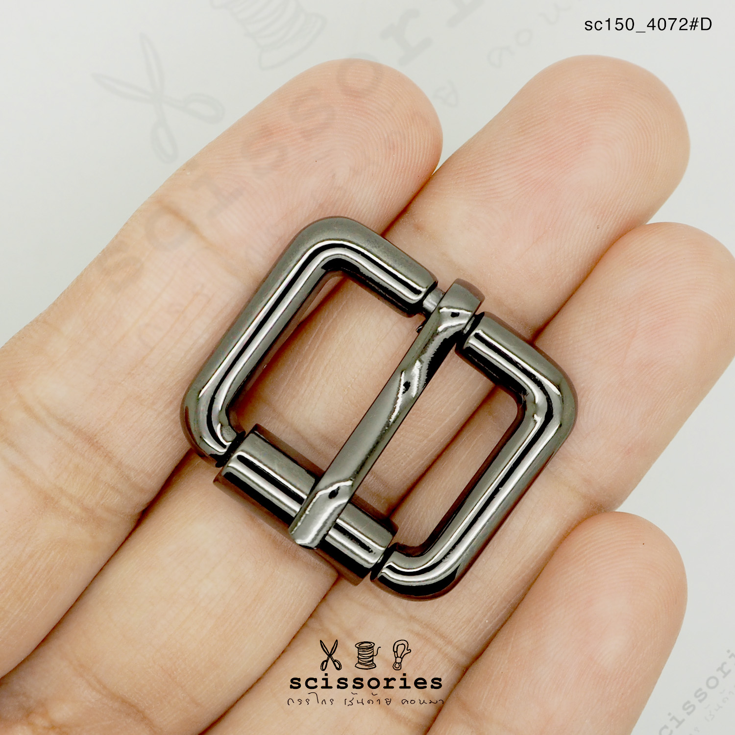 เข็มขัด ลูกกลิ้ง 2cm สีดำ/2ตัว