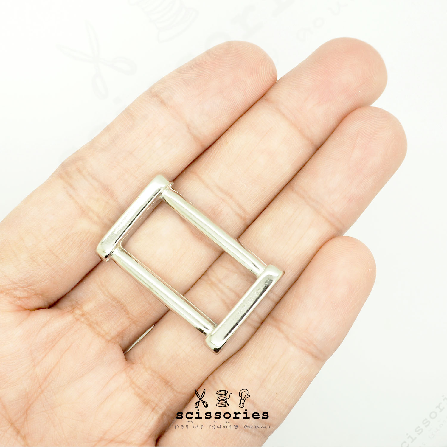 สี่เหลี่ยม 0.8in สีเงิน/2ตัว