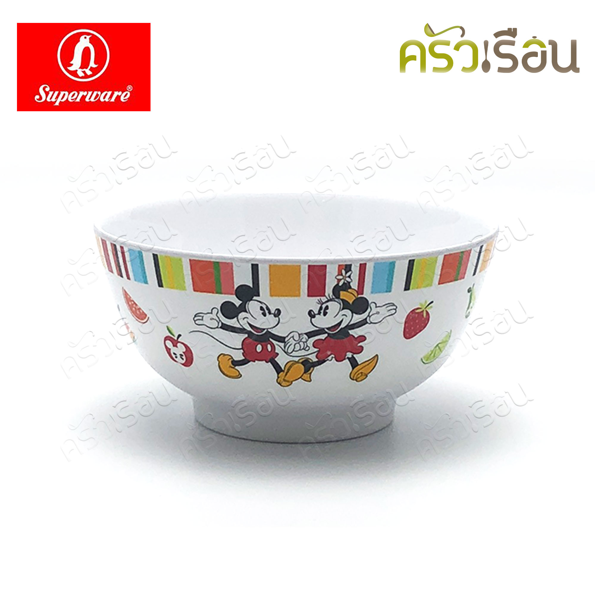 Superware ลาย Mickey Summer Fun มิกกี้ ซัมเมอร์ฟัน [ ราคาต่อชิ้น ] จาน หรือ ชาม หรือ ช้อนส้อม หรือ แก้วน้ำ เมลามีน