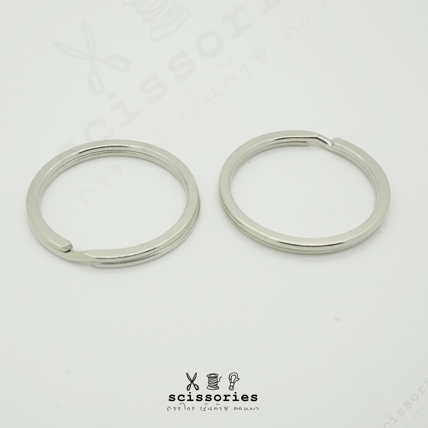 ห่วงกลมพวงกุญแจ 3 Cm สีเงิน/10ตัว