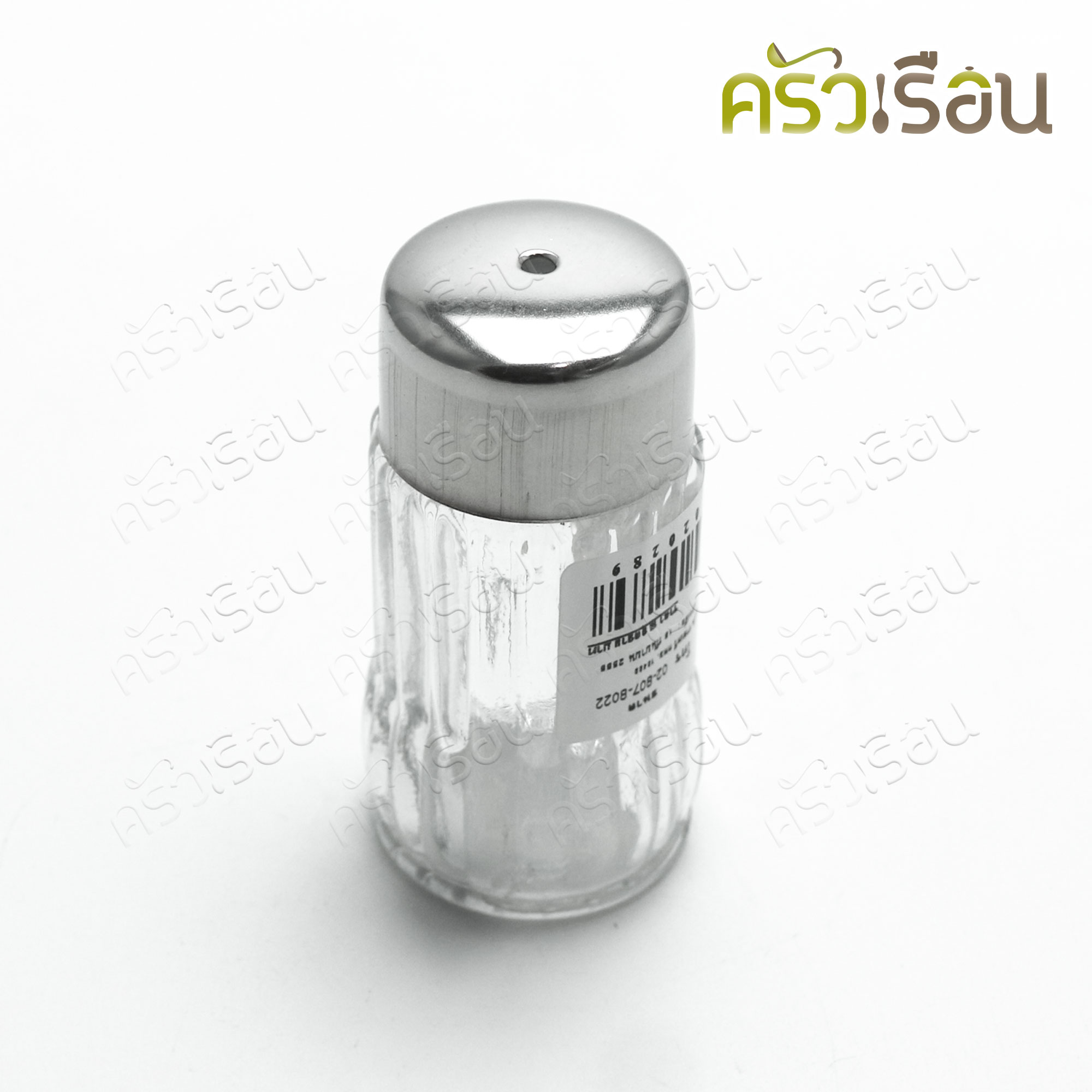Twin Ray ขวดเกลือ วัสดุแก้ว ขนาดใหญ่ 3 x 7.5 ซม. ลายเส้นตลอด (ตรง) ฝาสเตนเลส #246/5 กระปุกใส่เกลือ