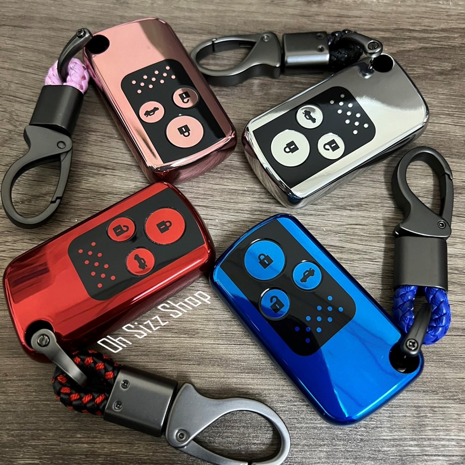 เคสรีโมทรถ รถ Honda Civic FB Smart Key (TPU Key Cover with PC Push button Guard) Honda Key Sets Model Accord G8 , Civic FB, City Smart Key 2 และ 3 ปุ่ม Protective Key Case