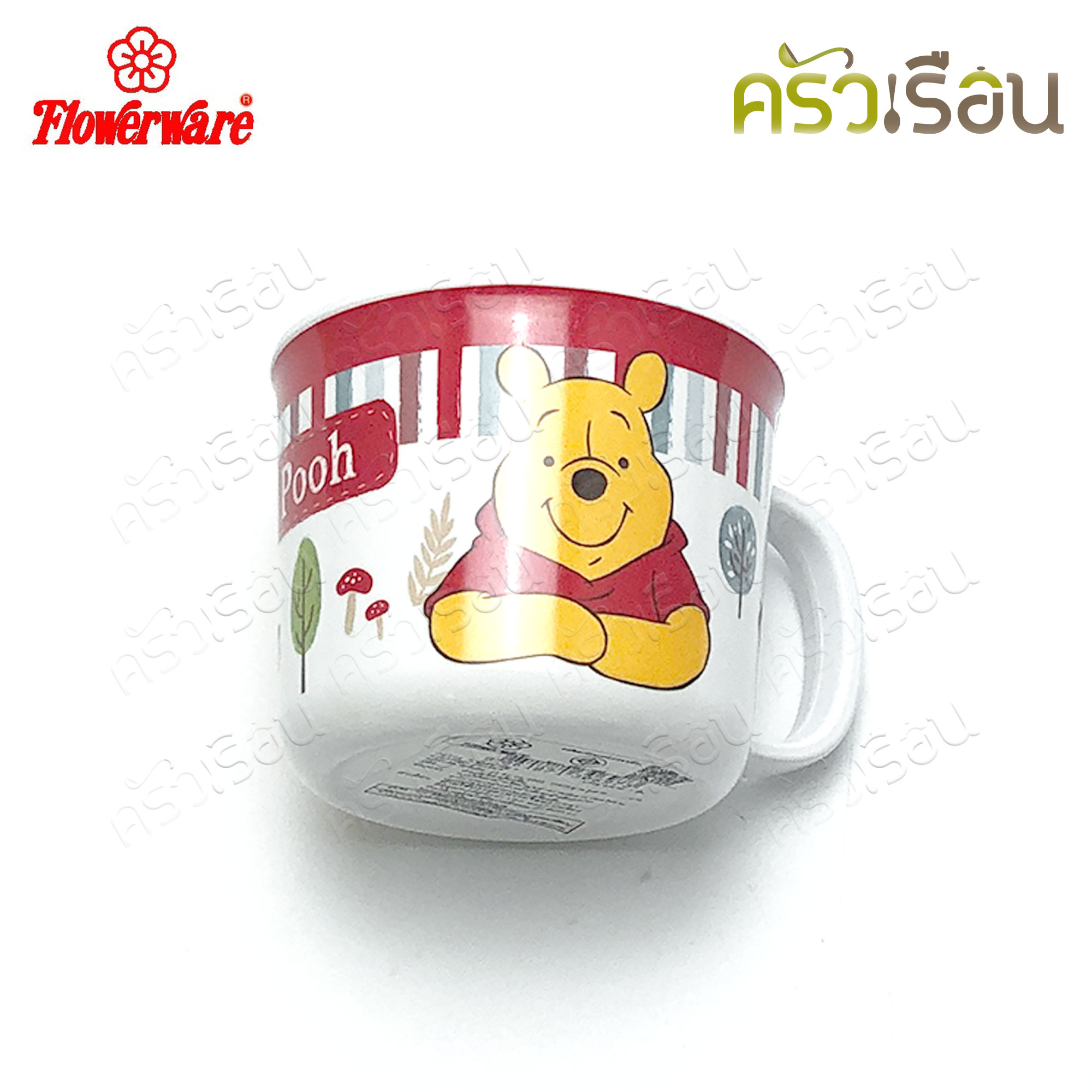 Flowerware ลายหมีพูห์ วู้ดแลนด์ Pooh Woodland [ ราคาต่อชิ้น ] ชาม หรือ ช้อนส้อม หรือ แก้วน้ำ เมลามีน