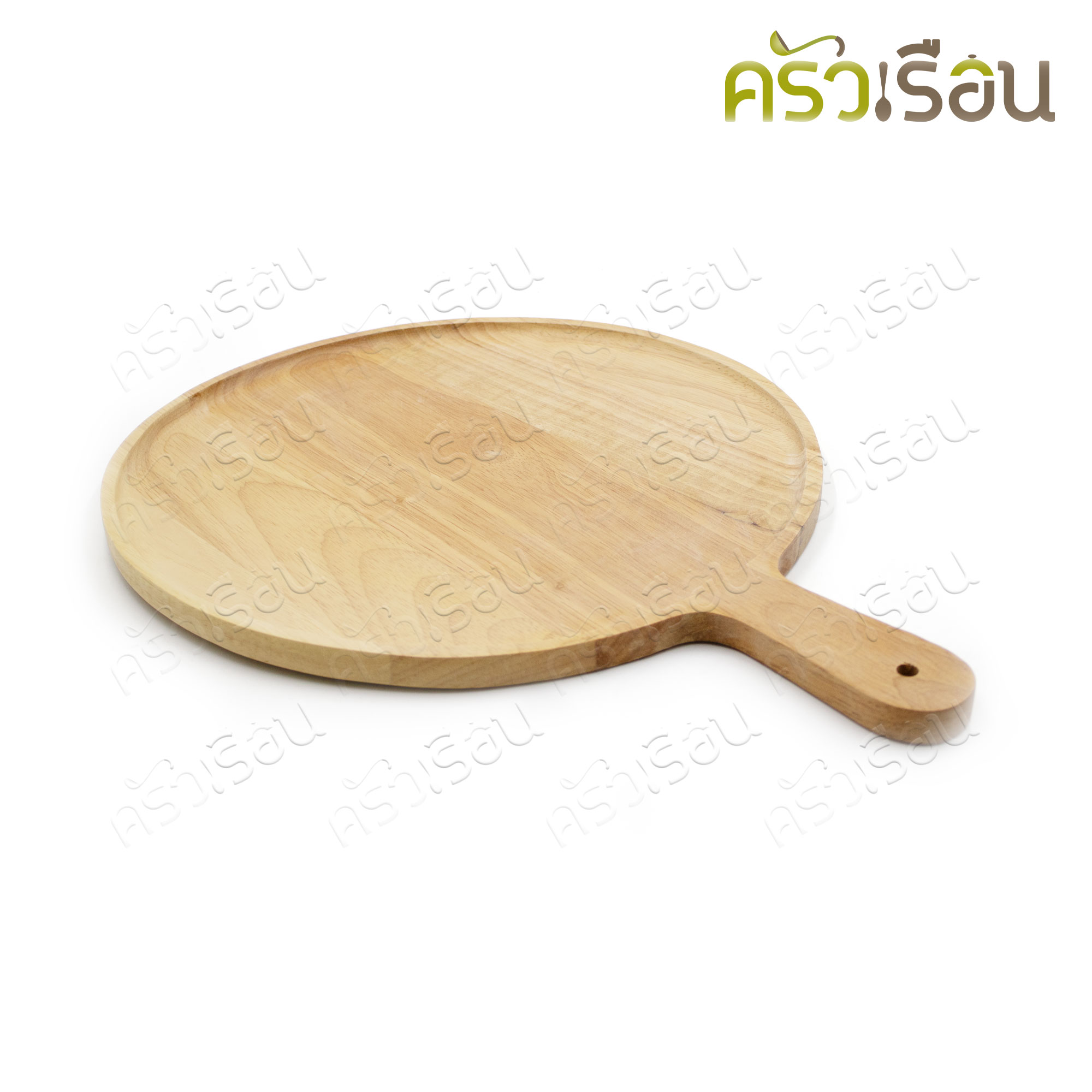Double Arrow Wooden Pizza tray with handle 12 inches 6-5212 Round wooden tray with handle, pizza plate
