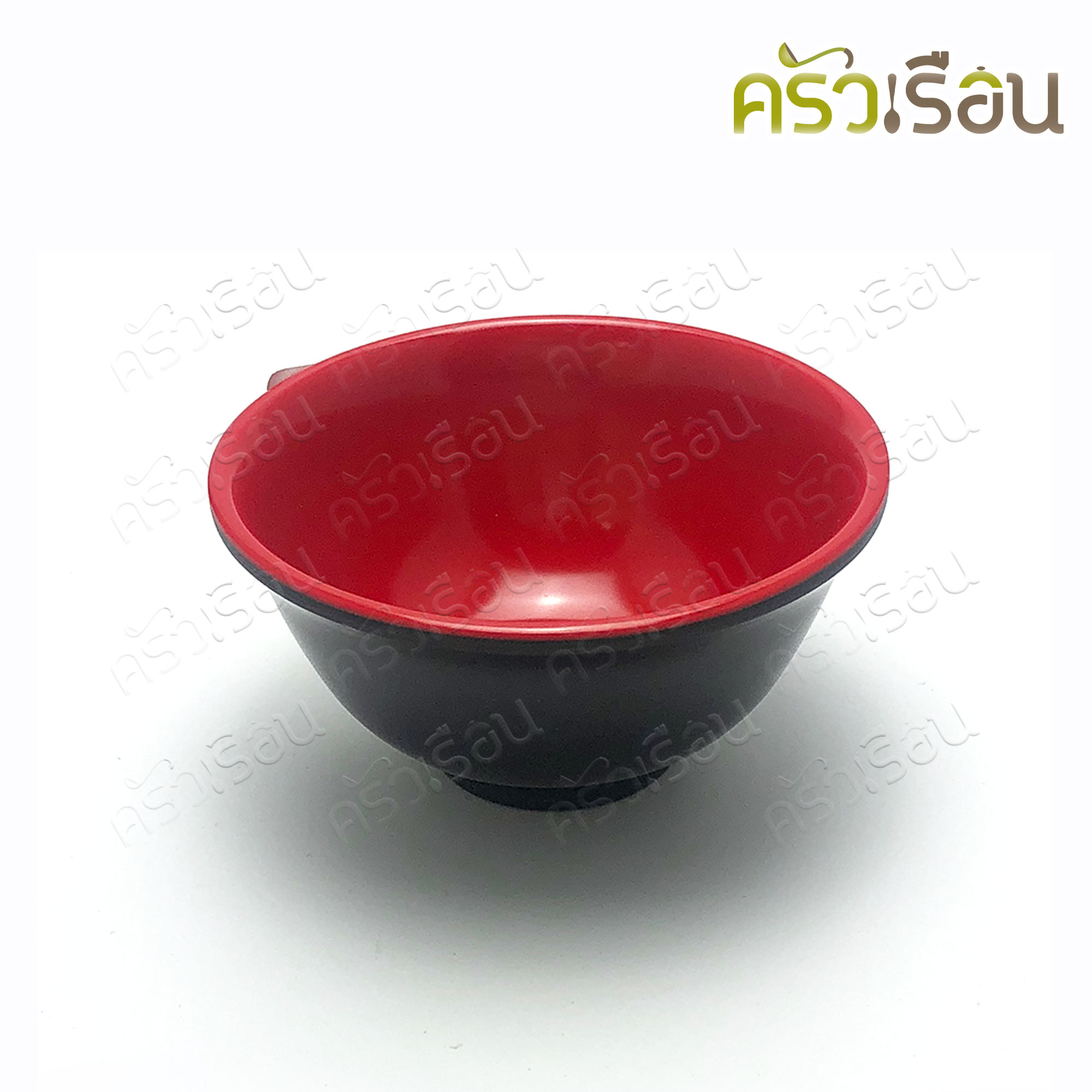 SB [ ราคาต่อชิ้น ] จาน ชาม ช้อนปลายงอ เมลามีน สีดำแดง