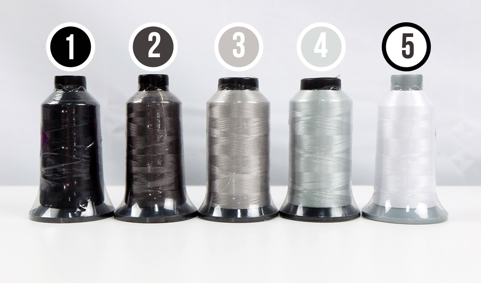 สีไหมปักหมวก หมายเลข 1-5