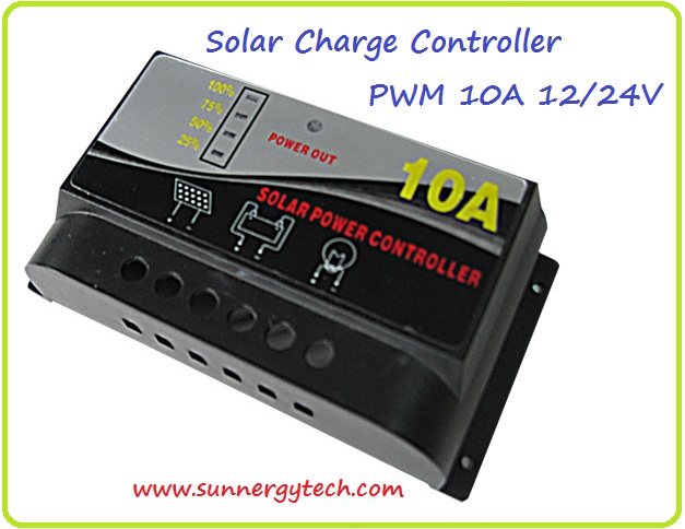 ตัวควบคุมการชาร์จแบตเตอรี่ แบบ PWM ขนาด 10A 12/24V (WLS)
