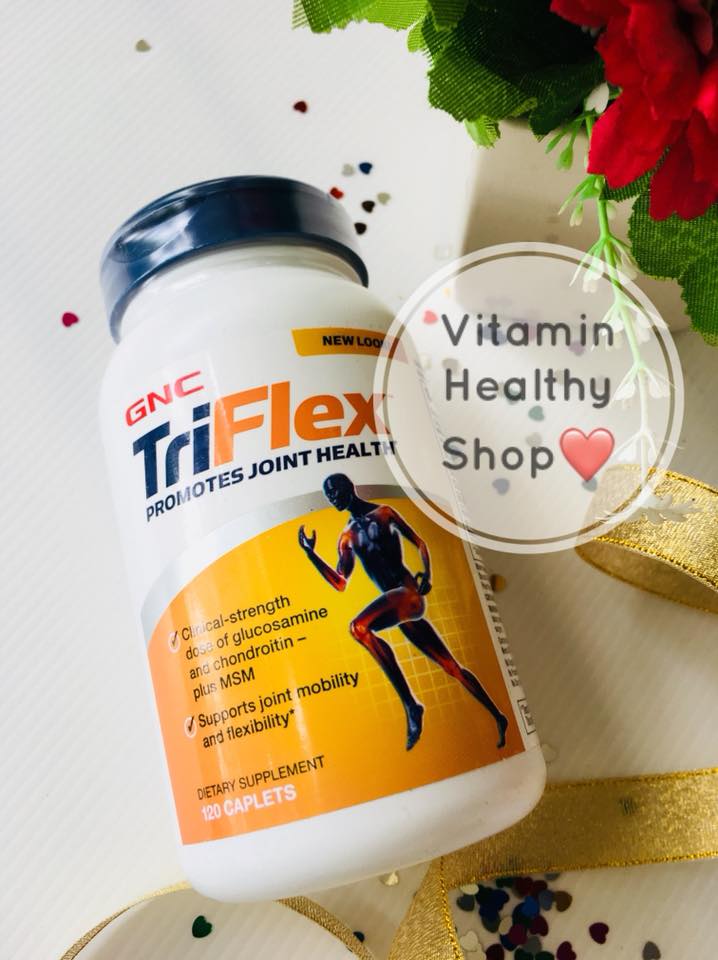 GNC,Tri flex , Promote joint health, Glucosamine Chondroitin Plus MSM, 120 Coated Tablets ลดอาการเข่าเสื่อม
