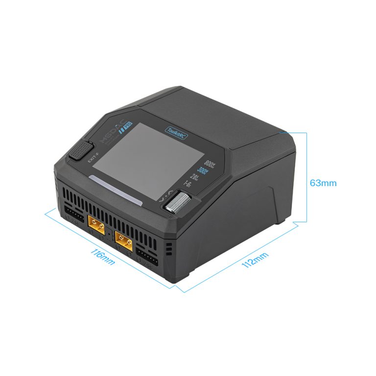 ToolkitRC M6DAC PRO V2 Dual Channel Smart Lipo Battery Charger Discharger AC 300W DC 800W 16A 1-6S LiHV LiPo PD65W Drone