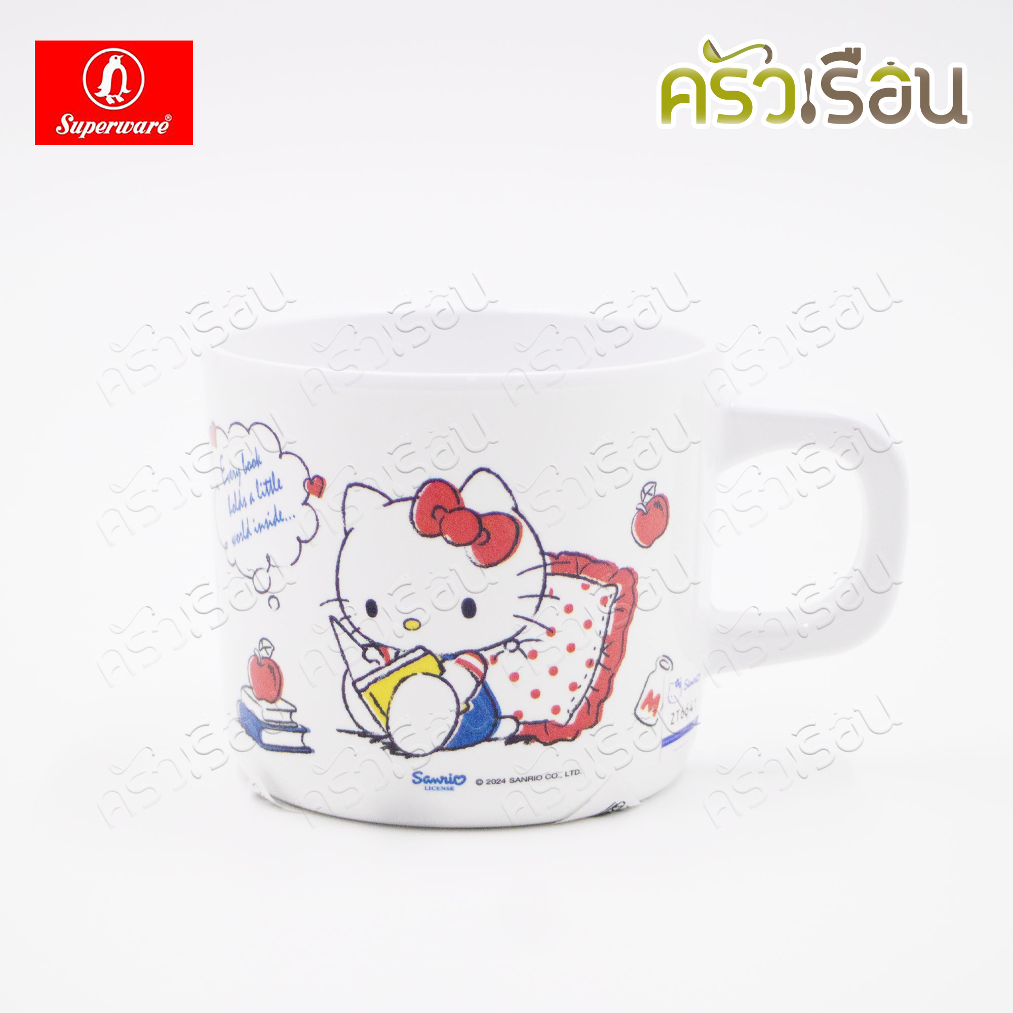 Superware ลาย คิตตี้ ฟรีบ็อกซ์ [ ราคาต่อชิ้น ] จาน หรือ ชาม หรือ ช้อนส้อม หรือ แก้วน้ำ เมลามีน Kitty Free Box