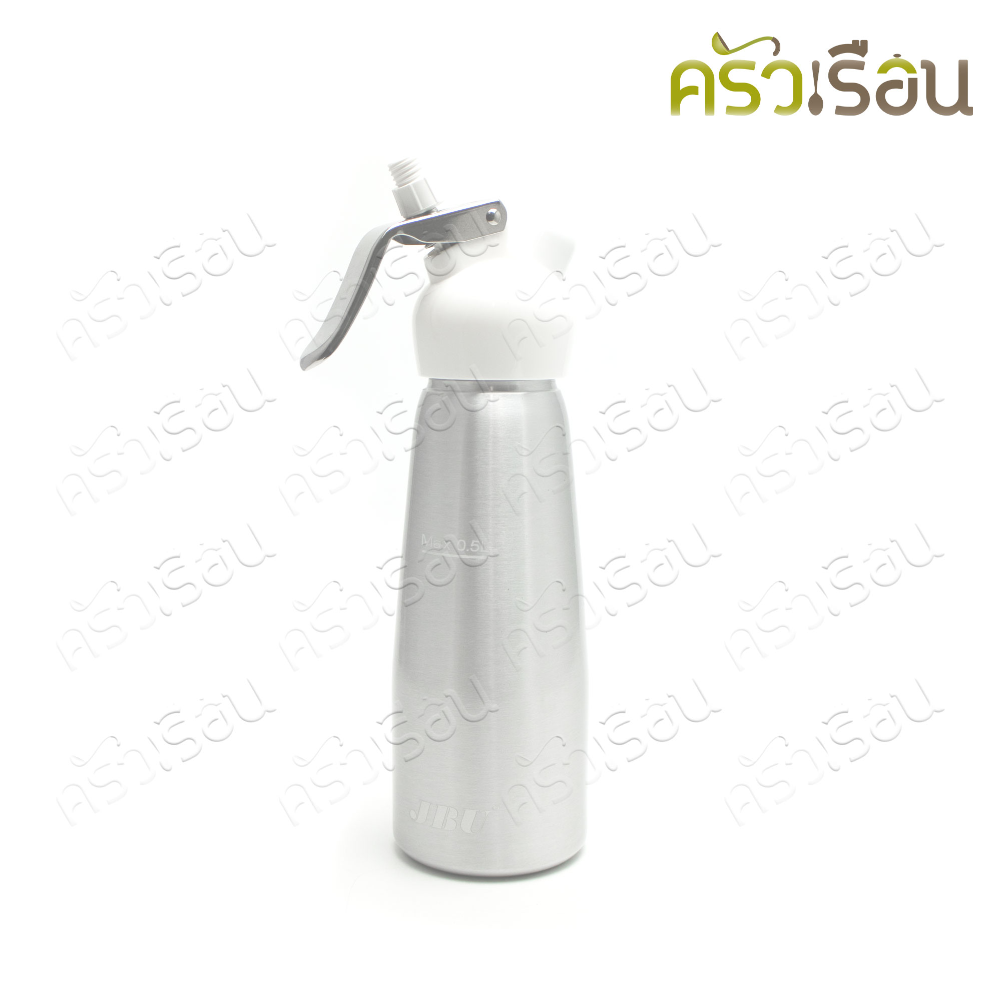 JBU ขวดวิปปิ้งครีม หัวพลาสติก 0.5 ลิตร แถมฟรีแก๊สวิปปิ้งครีม N2O 3 กล่อง โรงงานเดียวกับ MOSA ขวดอลูมิเนียม หัวพลาสติก