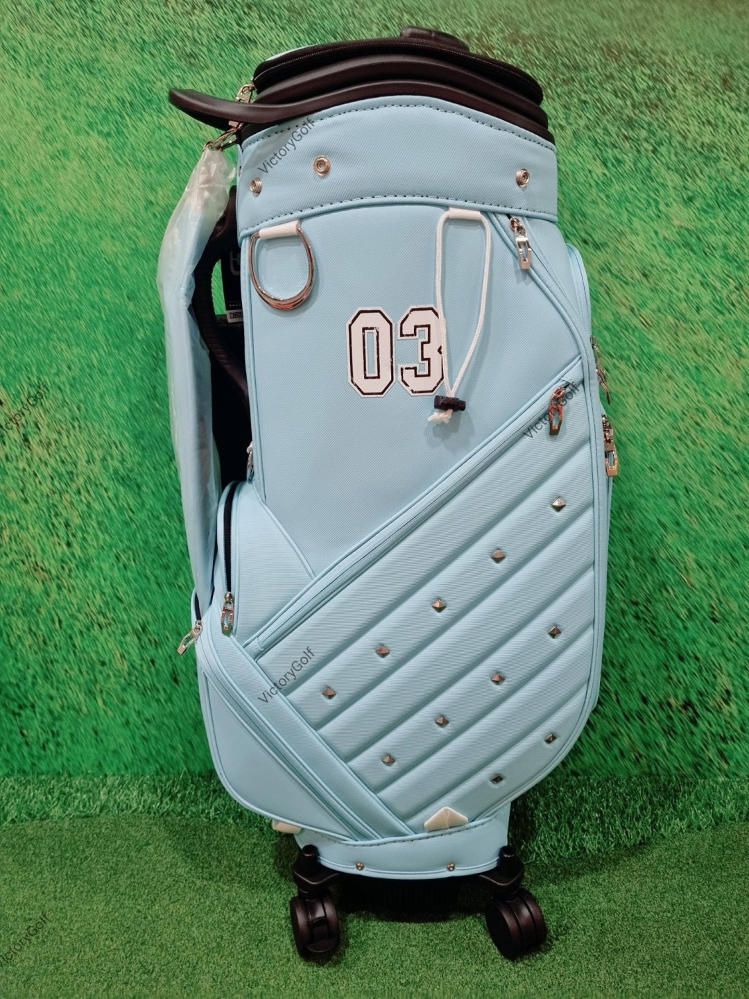 (Genuine) Golf Bag Travel BOYEA Multifunction 03 (New version) 4 wheels สีฟ้าอ่อน *Free Cover Protector