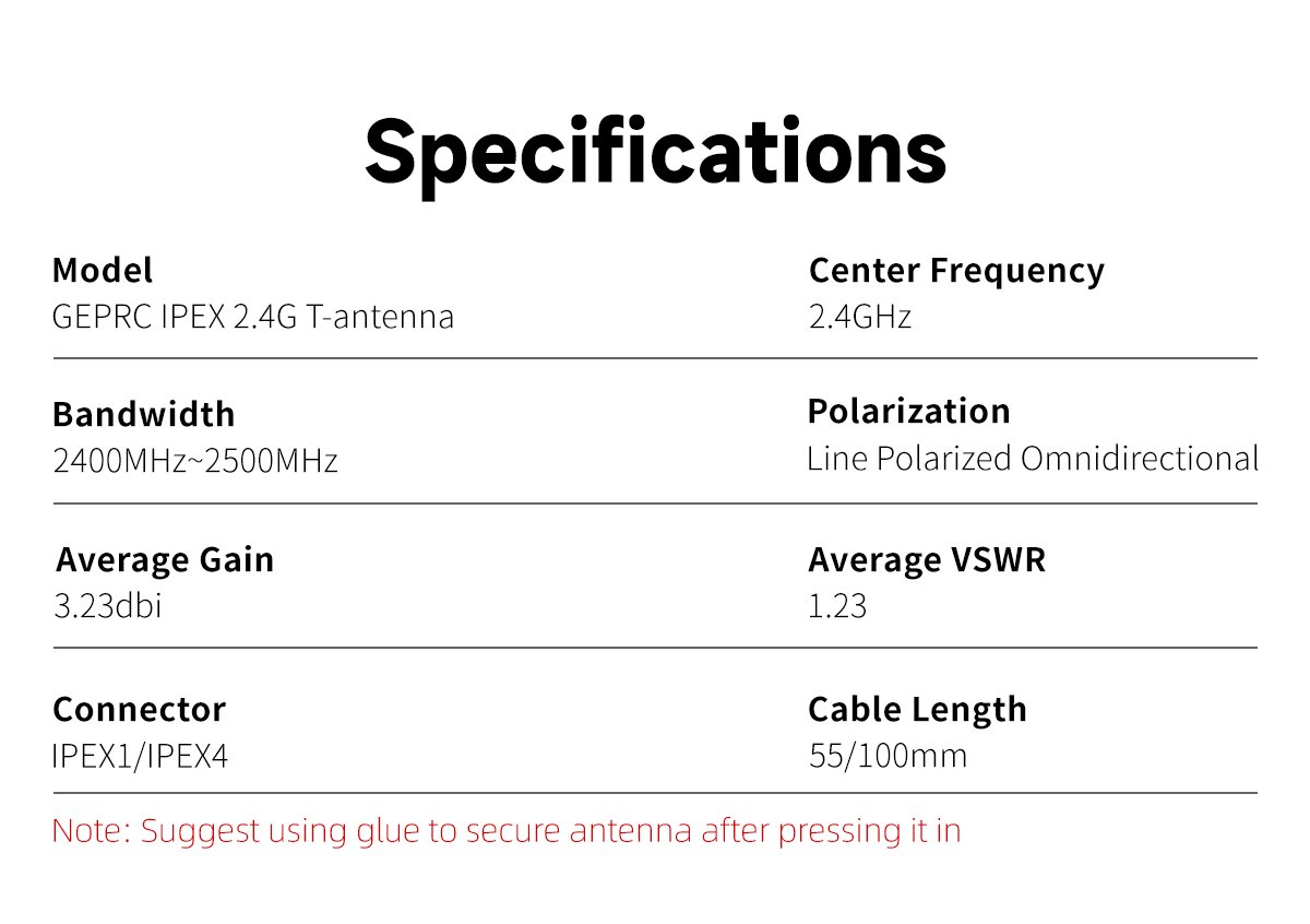 GEPRC IPEX T Antenna 2.4 & 900 IPEX1 IPEX4 (5pcs) อุปกรณ์โดรน Drone