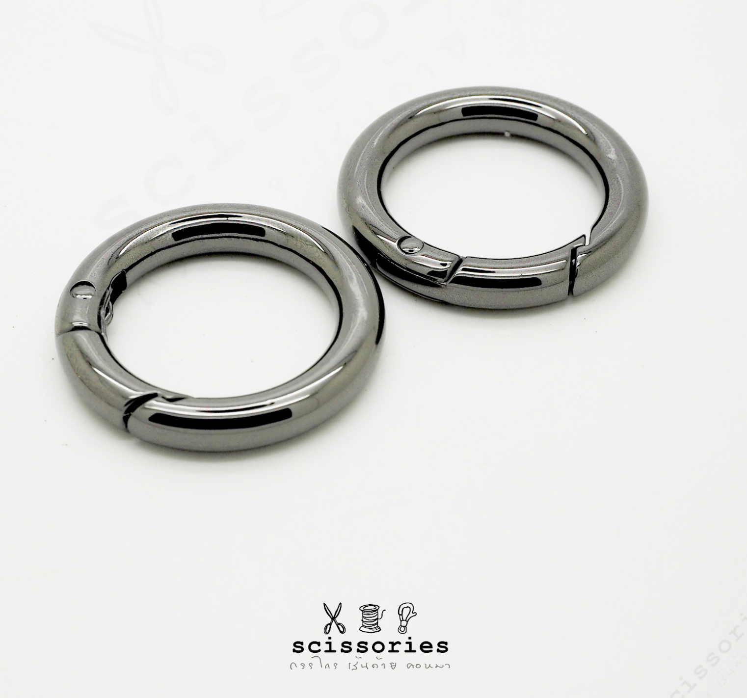 ห่วงกลม 1.2 นิ้ว ง้างได้ สีดำ/2ตัว