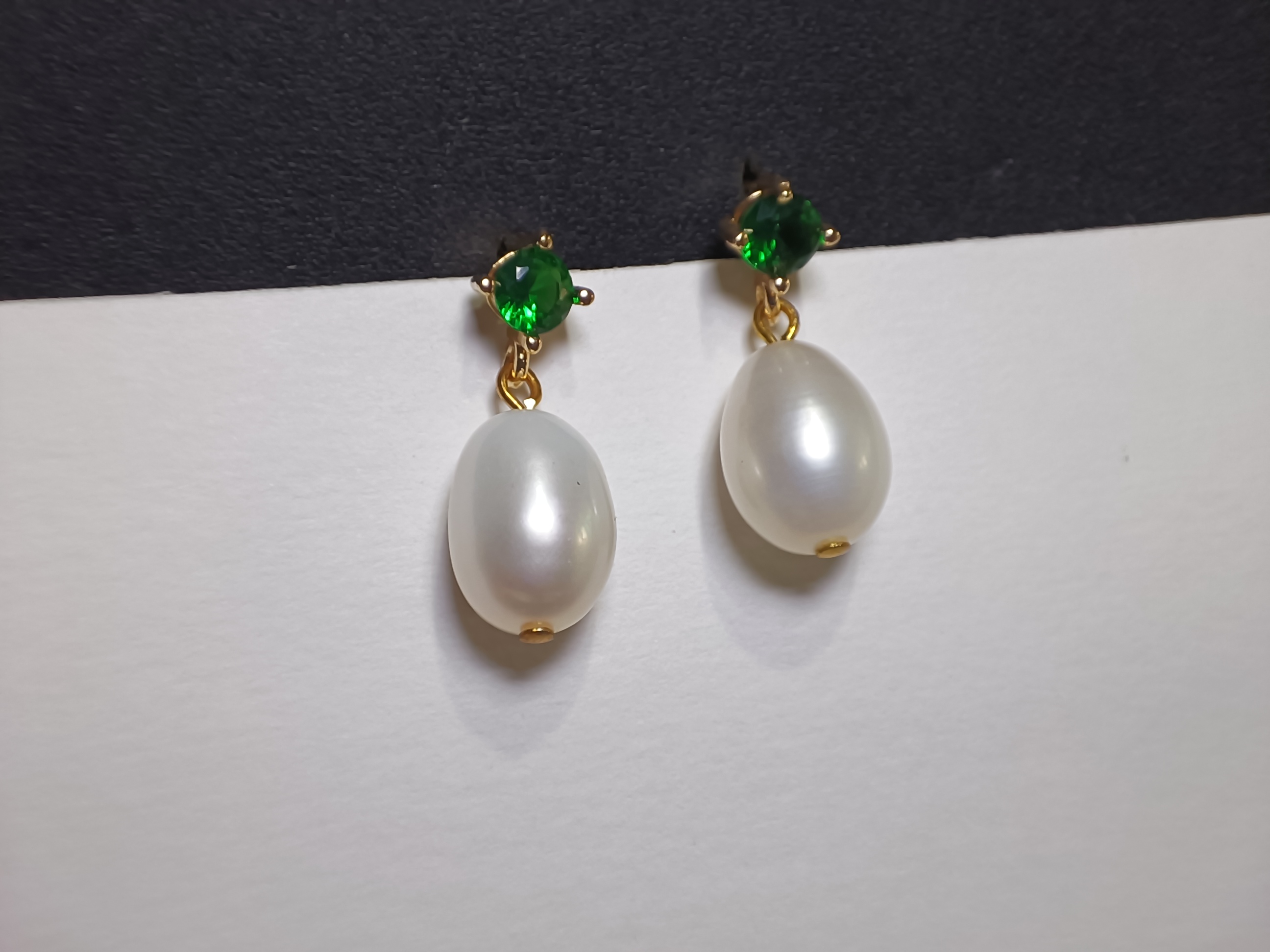 ต่างหูมุกแท้ "14K" Pearl Earring #สีขาว 5A