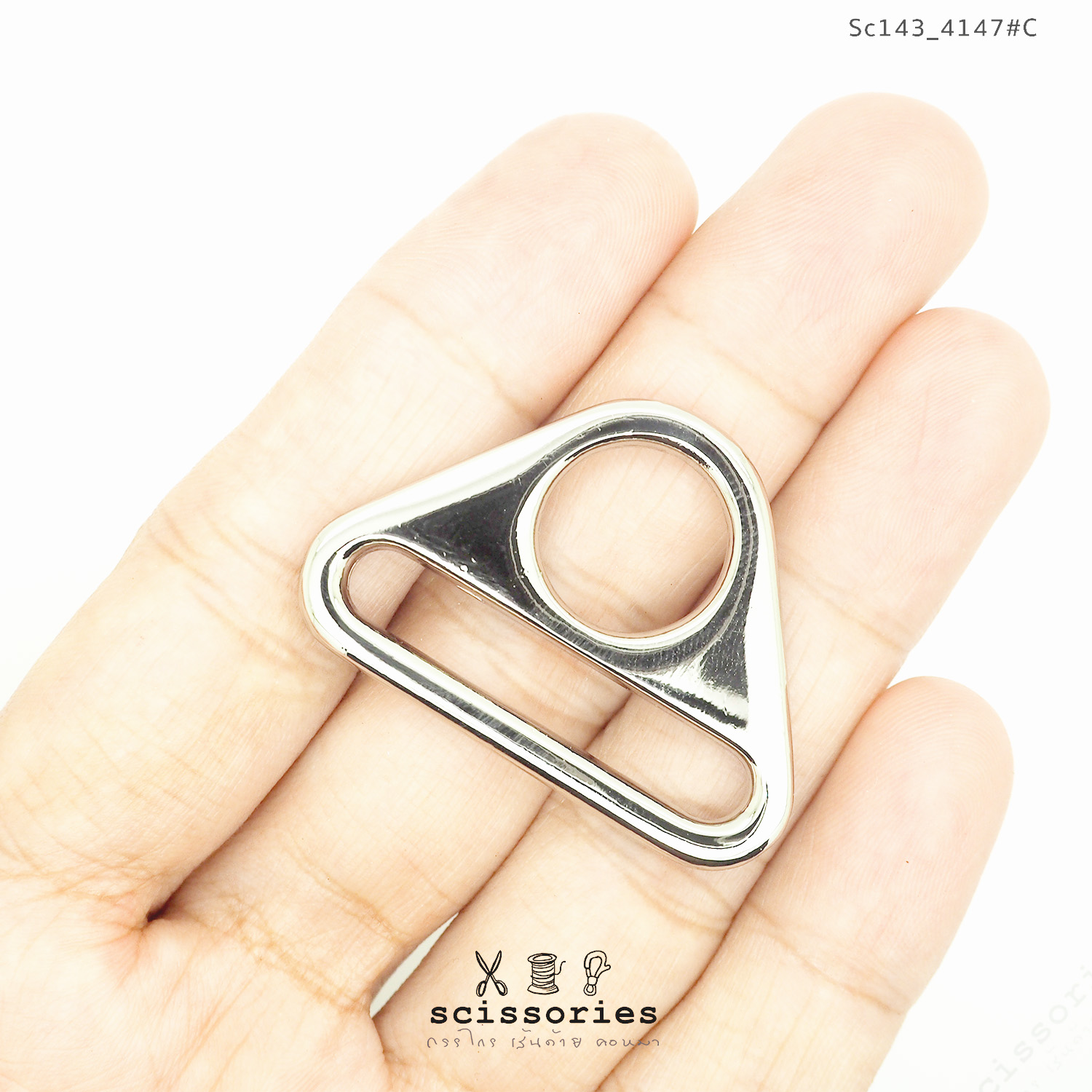 สามเหลี่ยม 1.2" สีเงิน/2ตัว