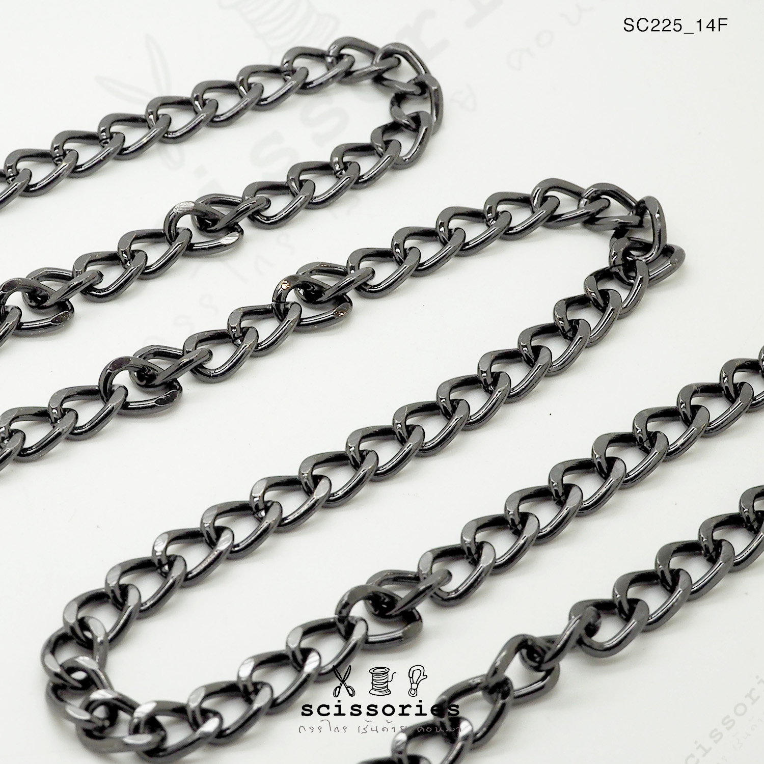 โซ่กระเป๋า ยาวเส้นละ 120 cmสีดำเมทาลิค เนื้อดีมีน้ำหนัก