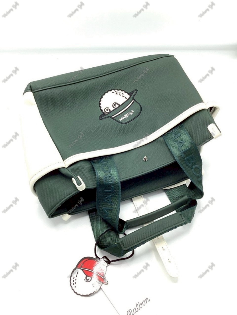 Hand bag Malbon Golf Green, Cream Colors กระเป๋าถือสำหรับผู้ขาย และผู้หญิง (+Strap)