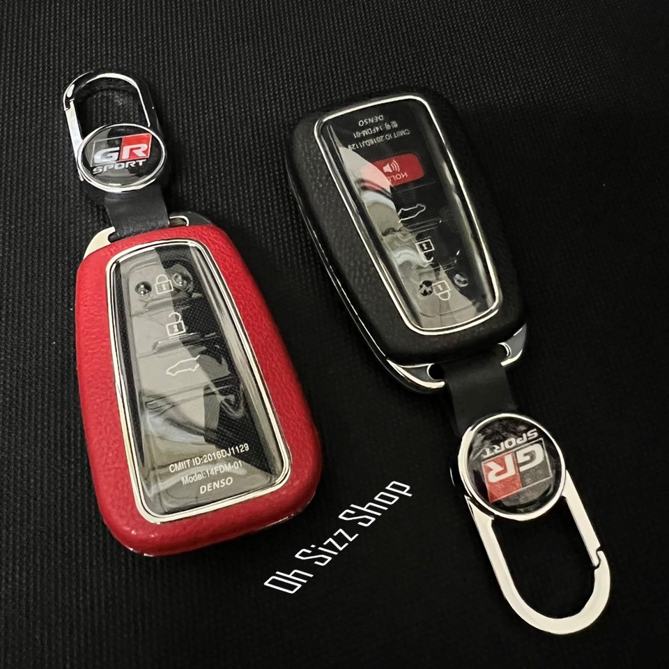 เคสรีโมทรถ Toyota Cross GR 2022 หุ้มหนังสีพาสเทล ด้านหน้าปุ่มกดและด้านหลังปกป้องกันรอยด้วยวัสดุใส TPU ABS Case Key Cover Toyota Cross, CH-R, Camry, Altis Smart Key Toyota 8 Generation V Shape