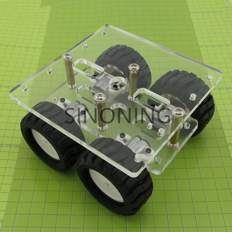 transparency Acrylic N20 4WD Two layer Smart car chassis robot DIY kit
