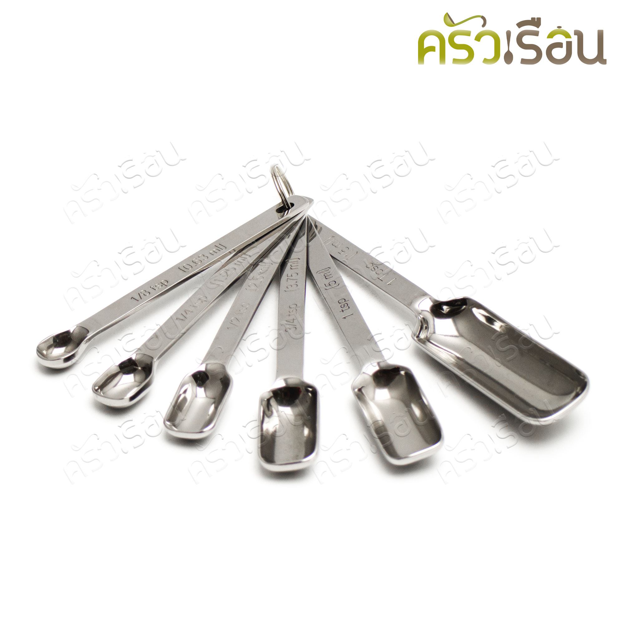 M-WELL ชุดช้อนตวง สเตนเลส ด้ามยาว ชุด 6 ชิ้น KC761 ช้อนตวง