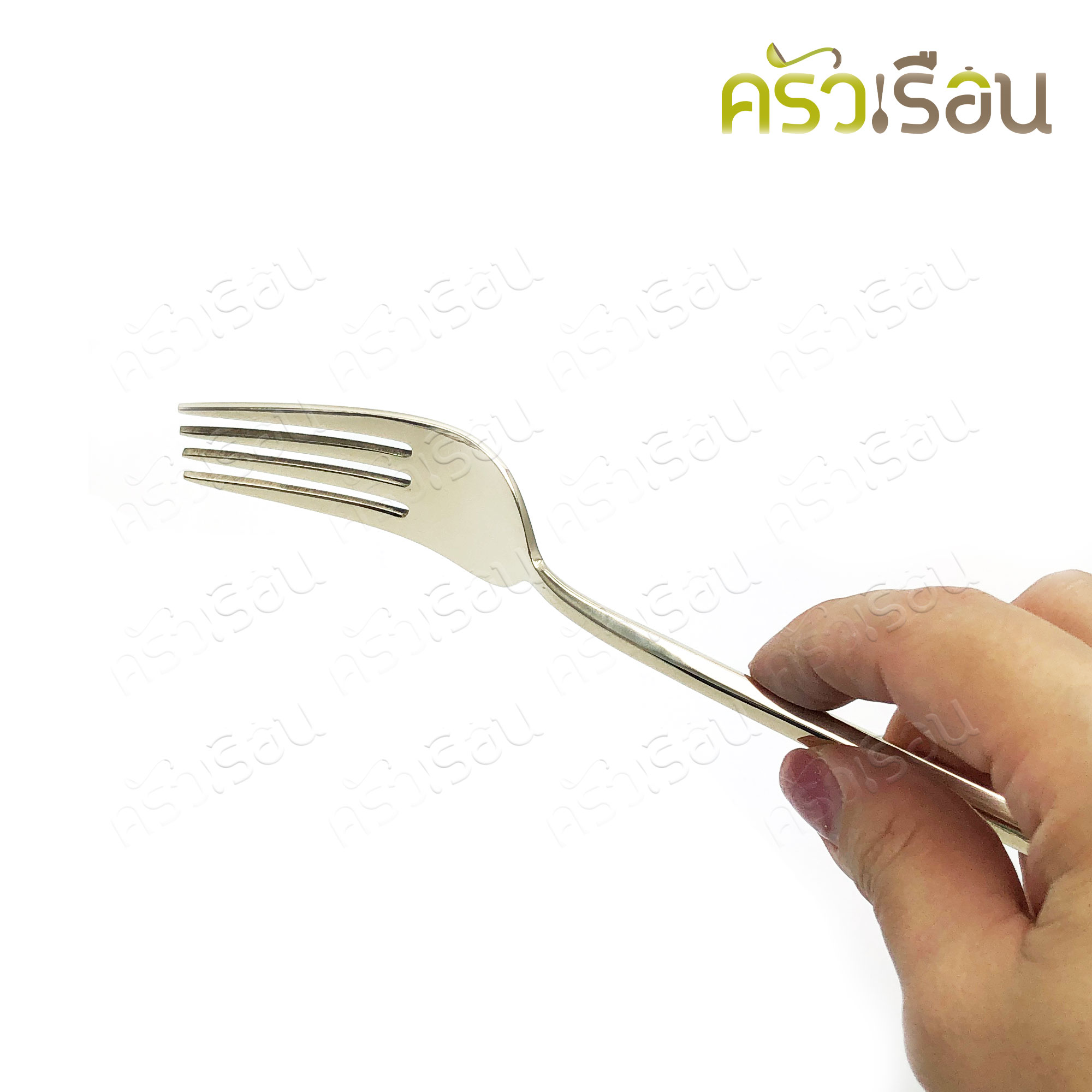 BRASS ช้อนส้อม ทองเหลืองแท้ ด้ามหกเหลี่ยม ยาว 20 ซม. ราคาต่อคู่