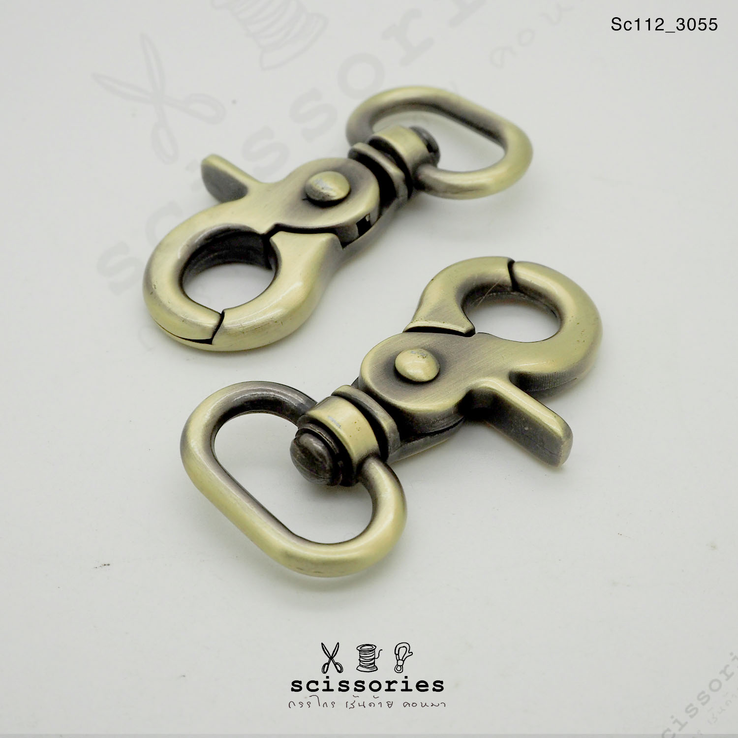 คอหมาเกี่ยว 2cm. สีเหลืองปัด Brush Gold จำนวน 2ตัว