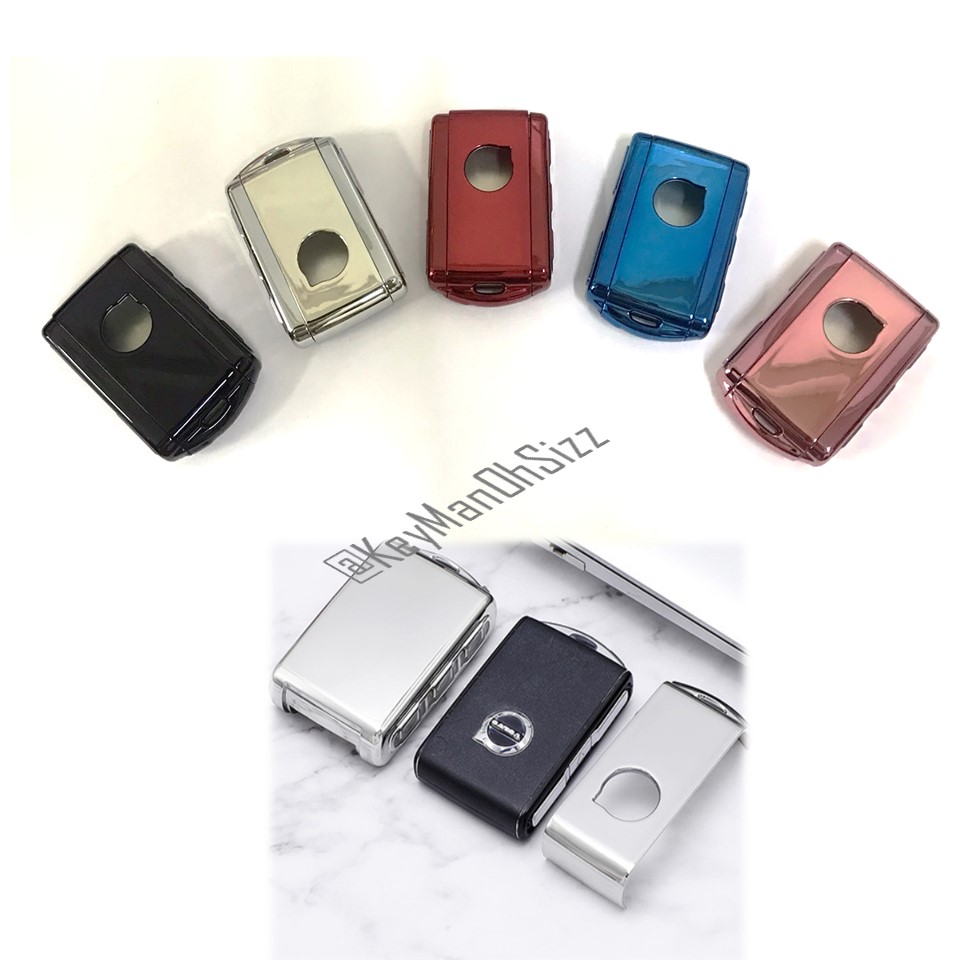 เคสโลหะรีโมทรถวอลโล่ Volvo 2020 (All-inclusive TPU Key Cover with PC Push button Guard) Volvo 2020 Key Case S60L xc60 S90 xc90 xc40 v90