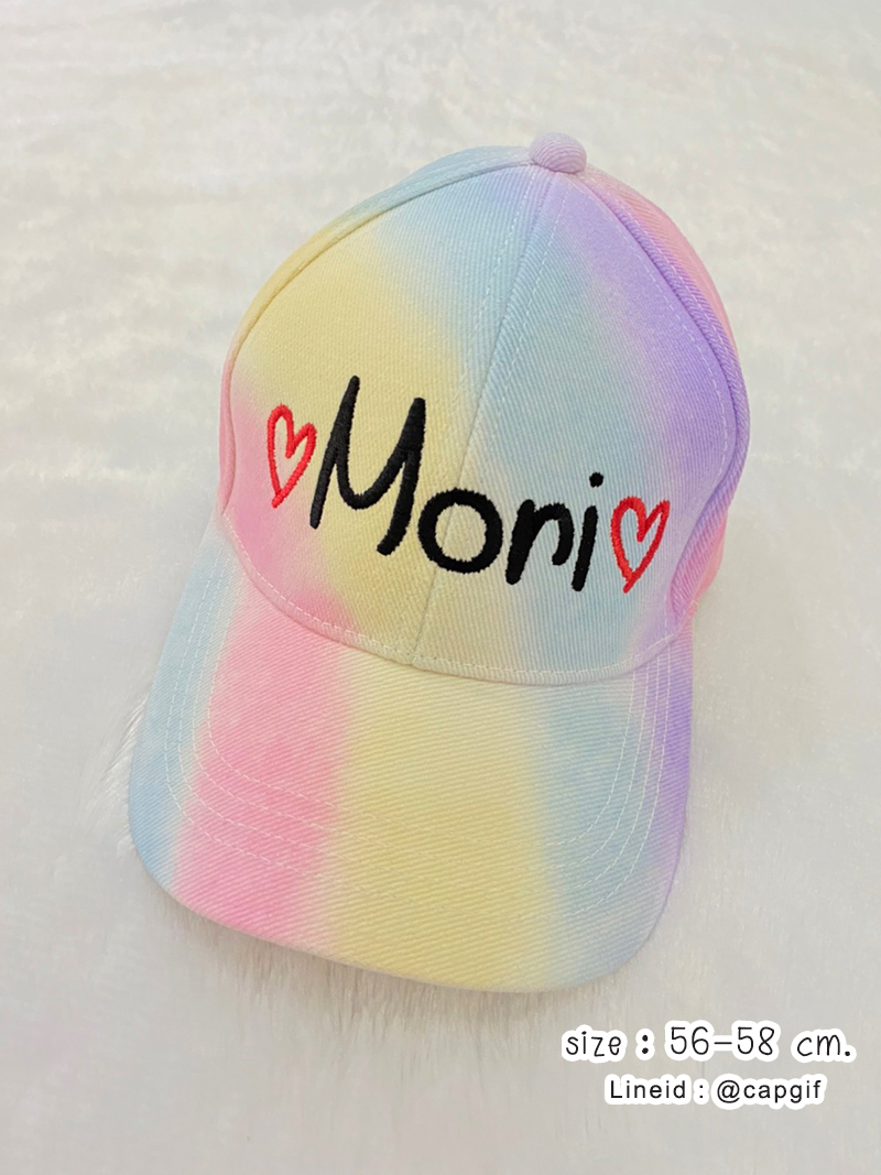 หมวกแก๊ปสีพาสเทลปักชื่อ