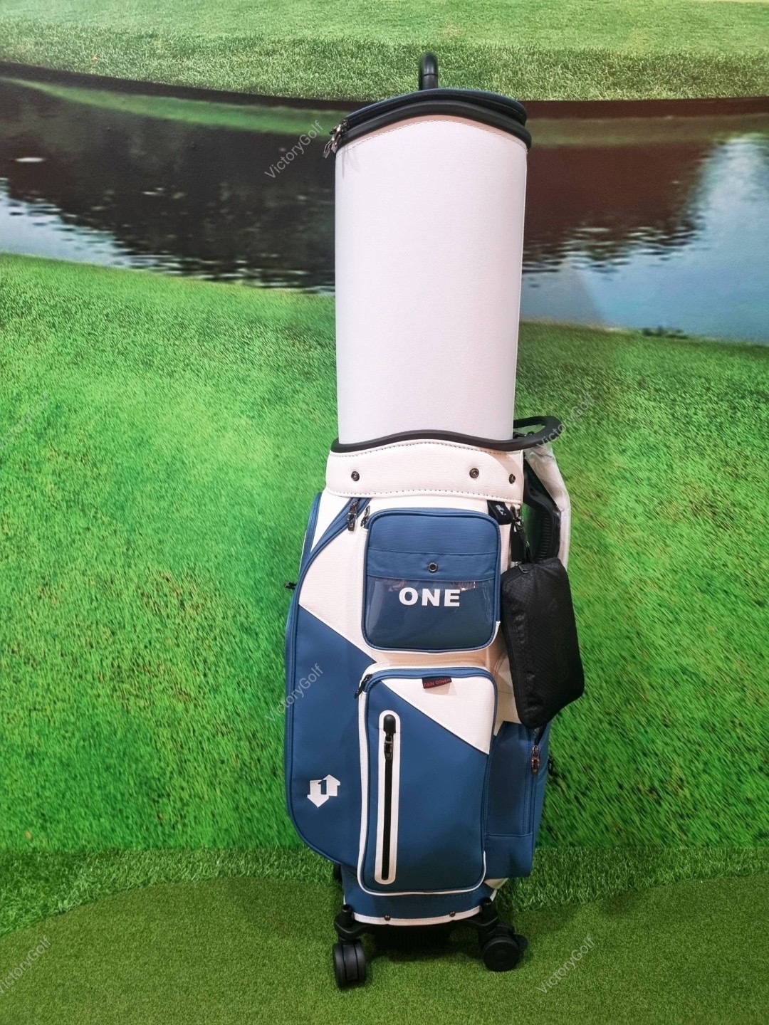 (Genuine) Golf Bag Travel BOYEA One (New version) 4 wheels สีน้ำเงิน-ขาว *Free Cover Protector